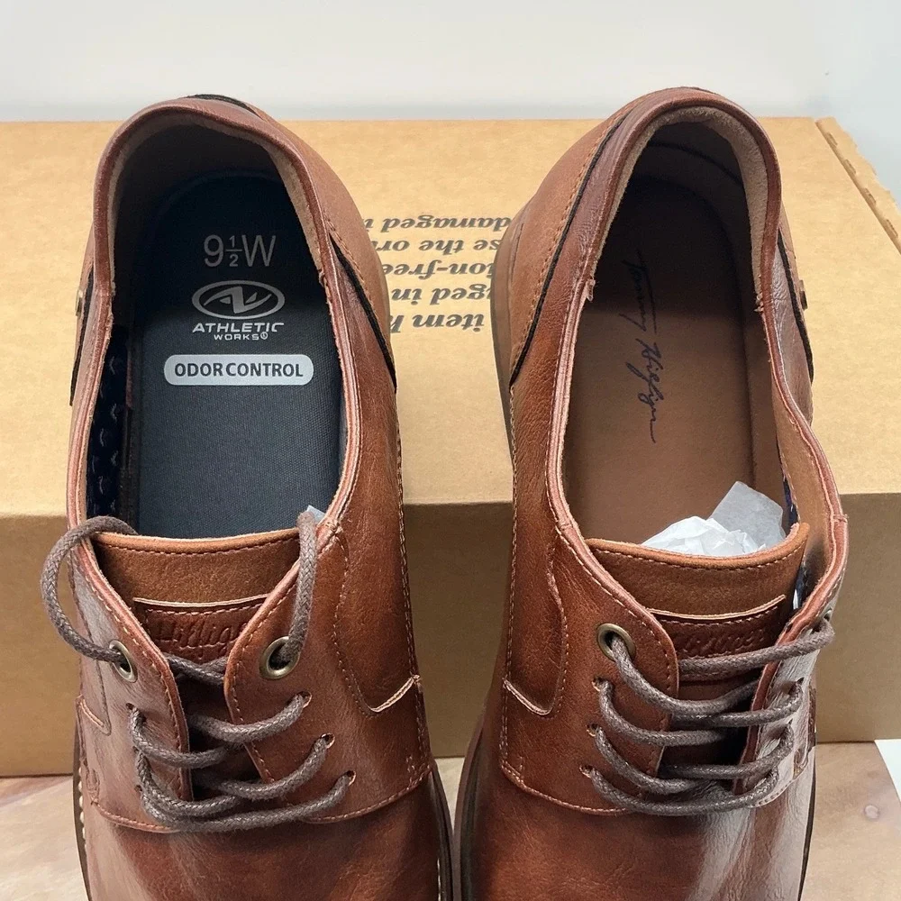 Tommy Hilfiger Mens Cognac Brown Cap Toe Oxford Dress Shoes TMRAIMO
